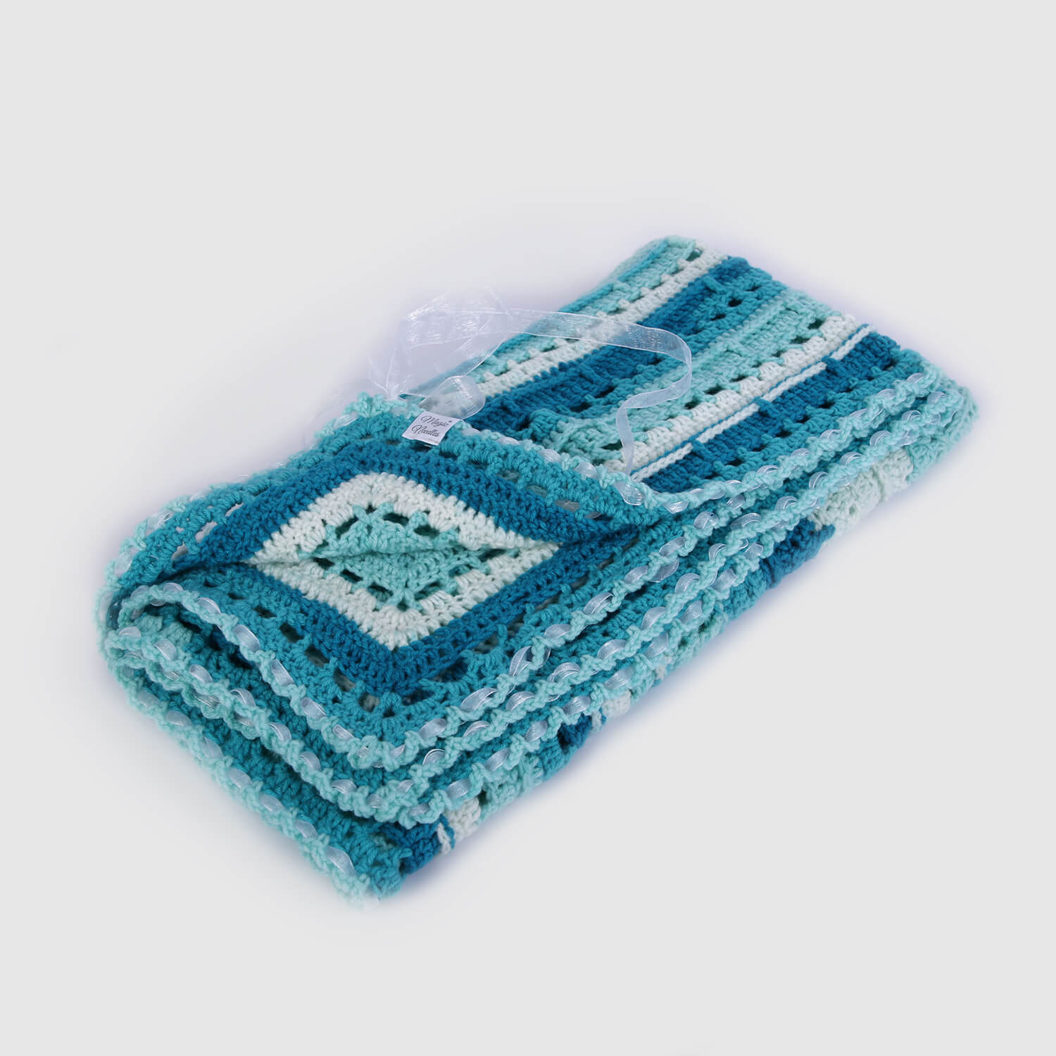 Crochet Tile Baby Blanket - Sea Hues 3130