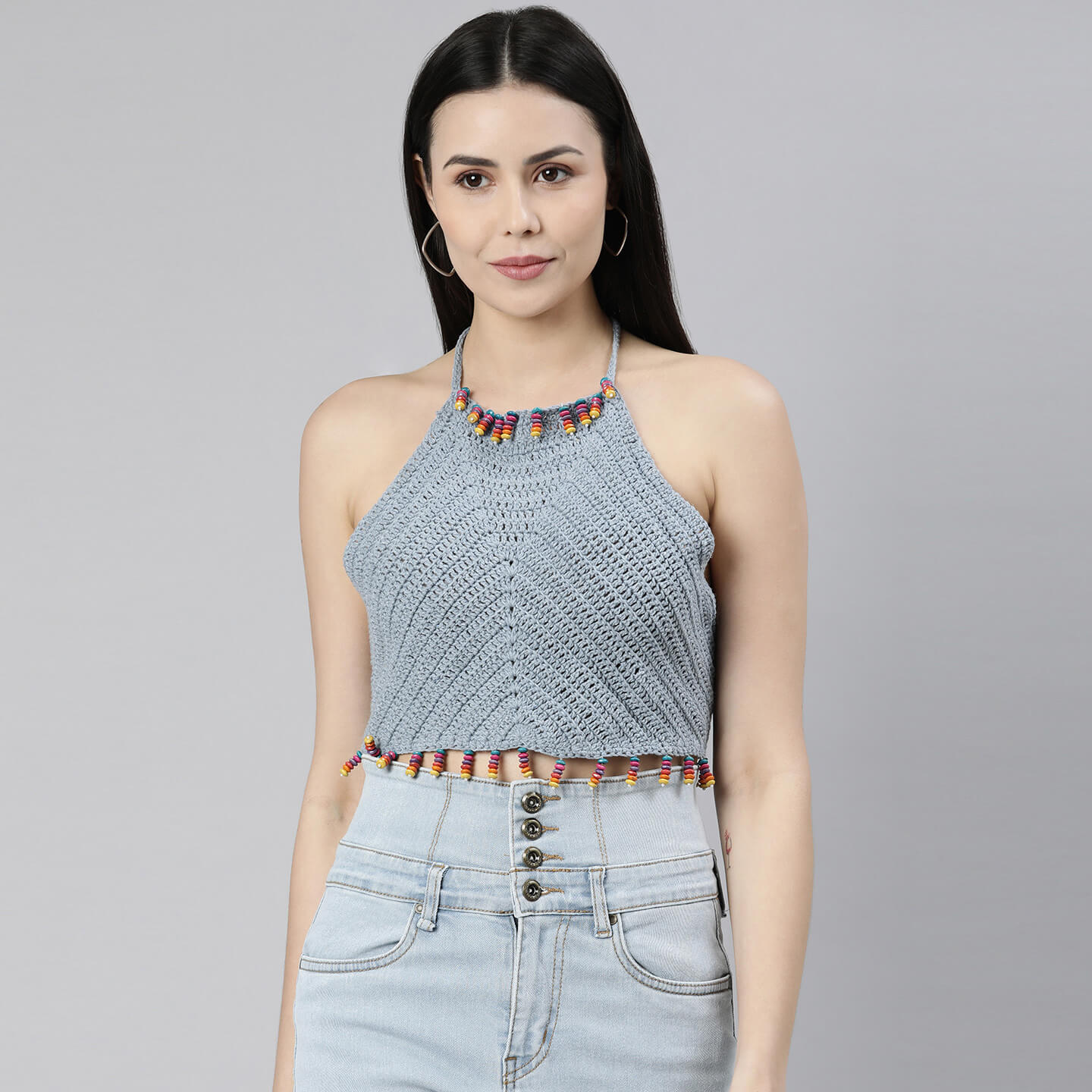 Cotton Bralette Top - Denim 3121