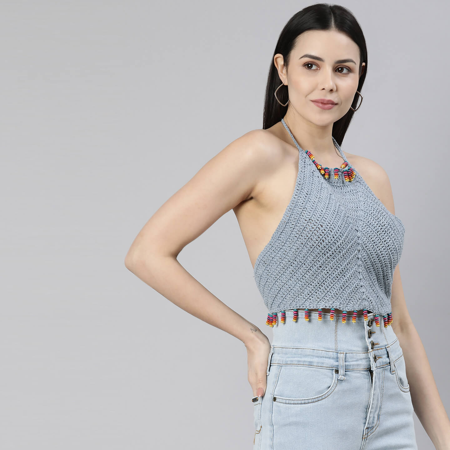 Cotton Bralette Top - Denim 3121