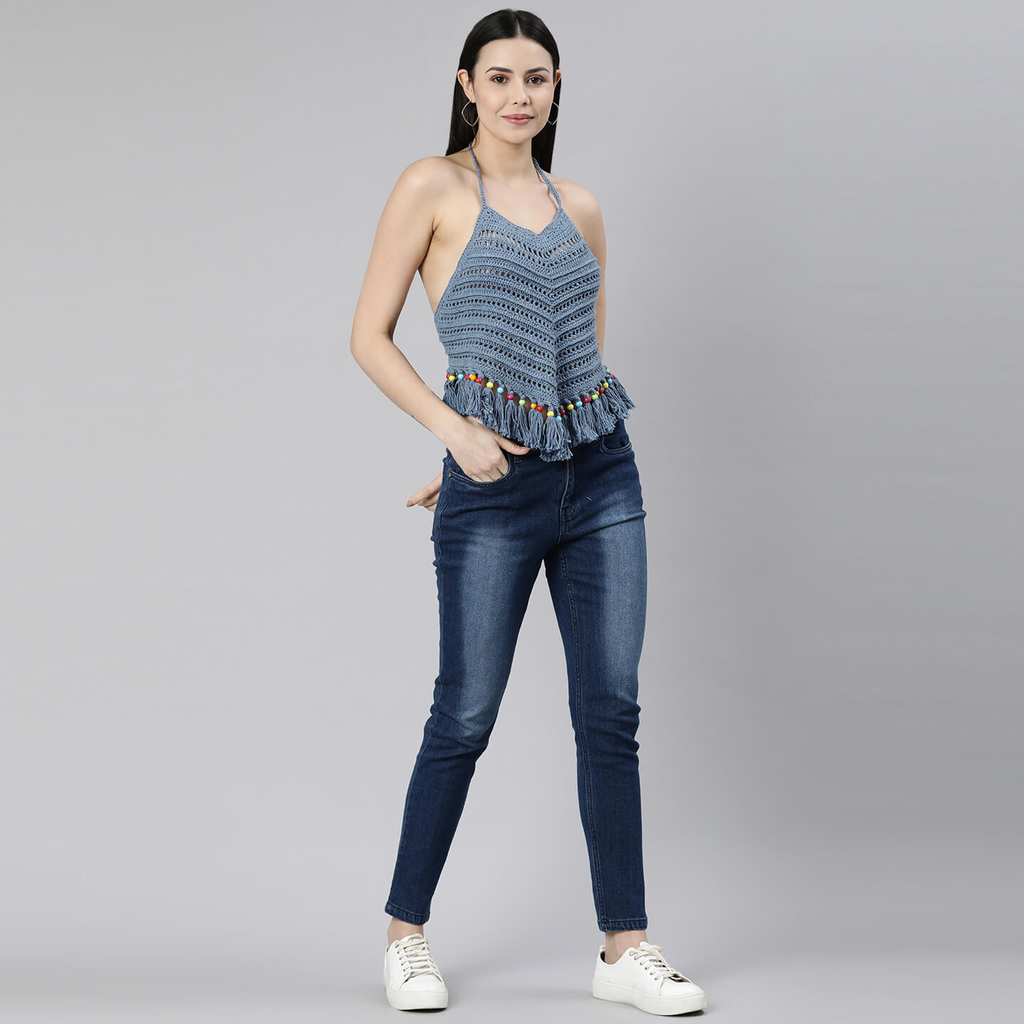 Recycled Denim Halter Top - 3120