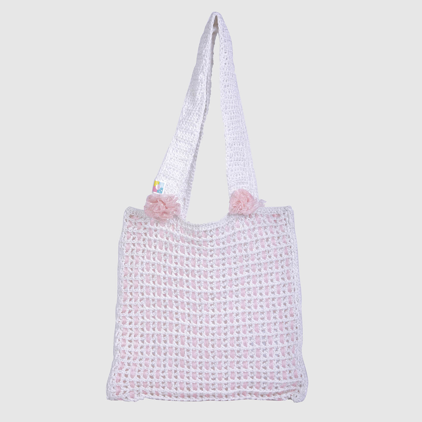 White crochet shoulder discount bag