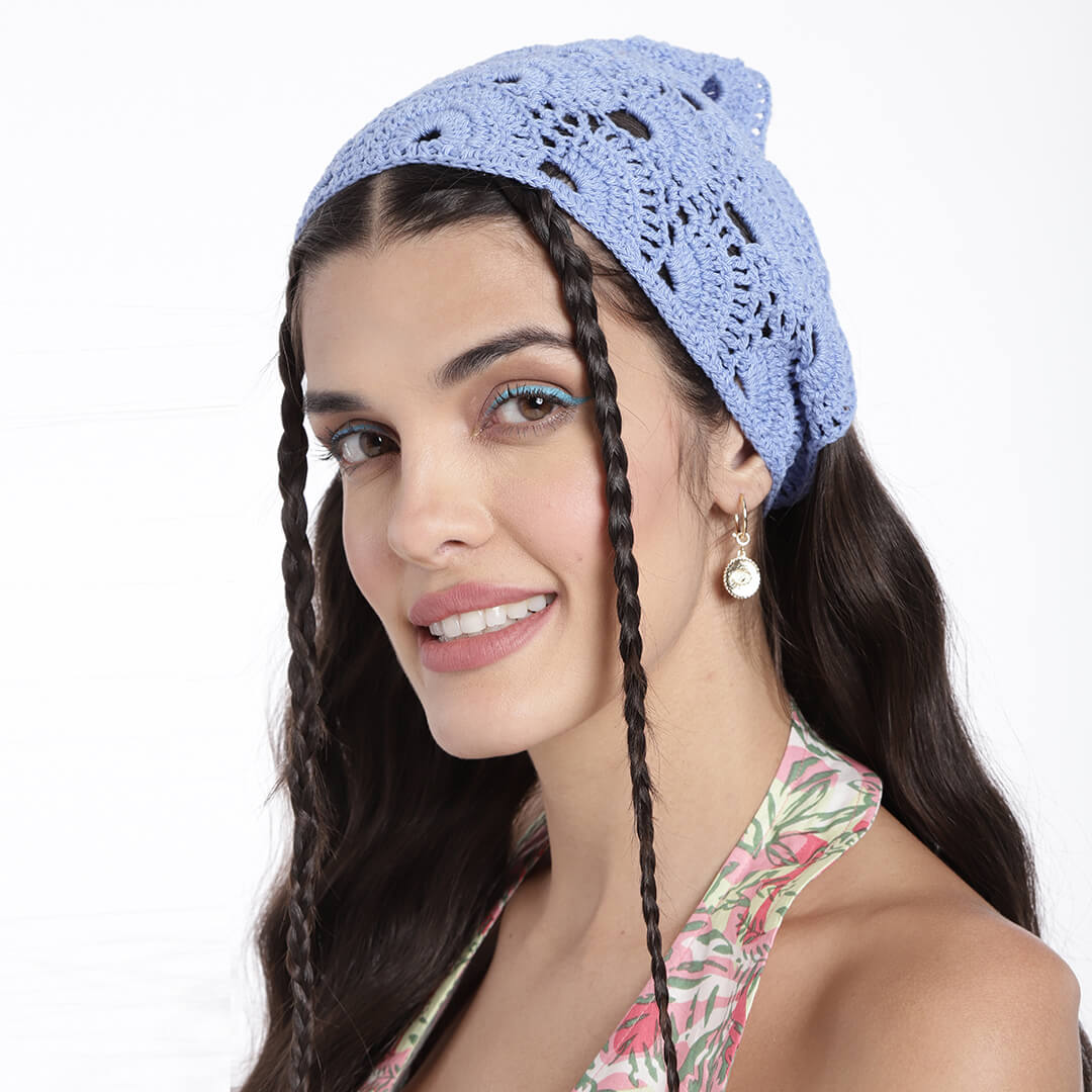 Crochet Bandanna - Blue 2972