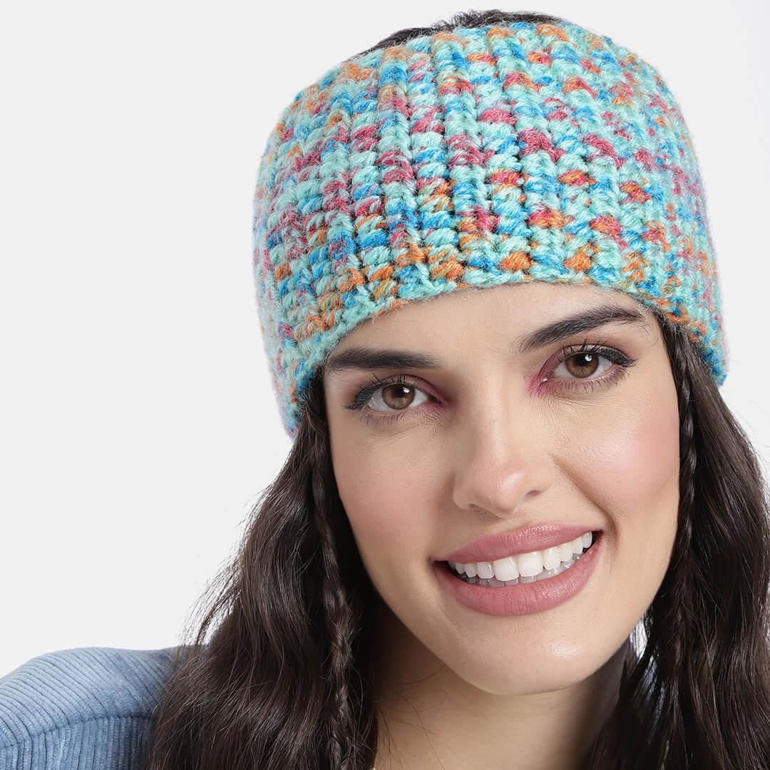 Crochet Woolen Headband - Blue 2970
