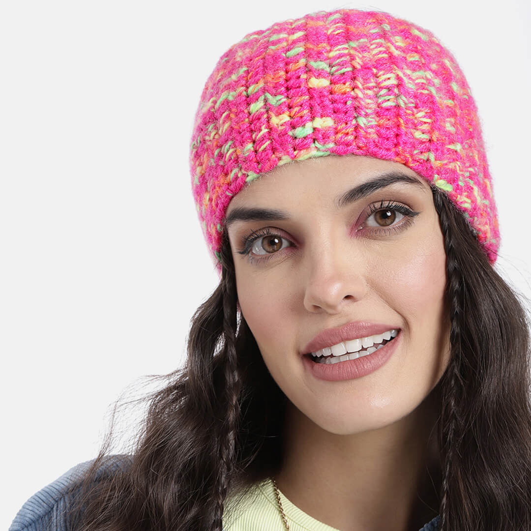 Crochet Woolen Headband - Pink 2964