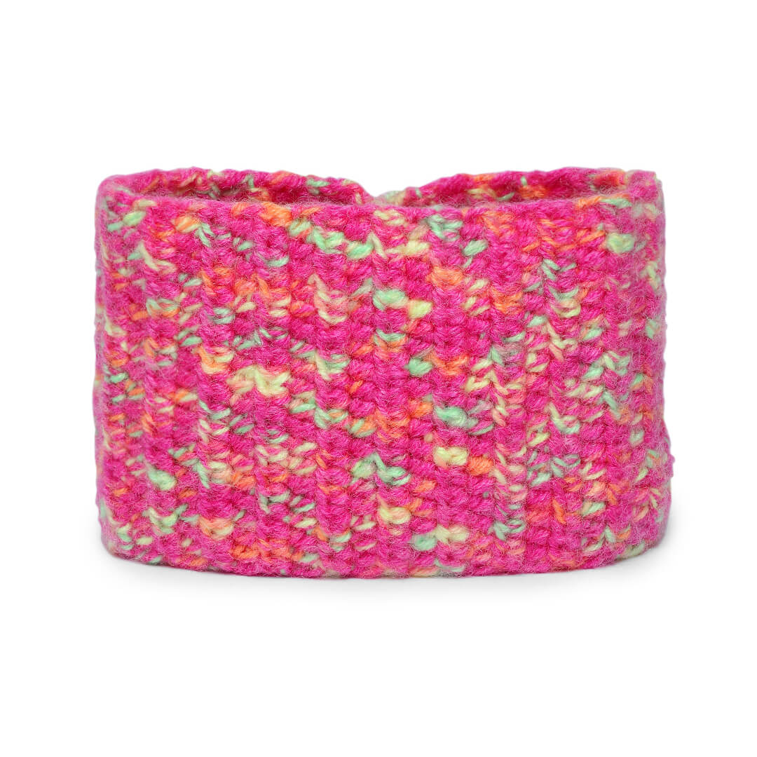 Crochet Woolen Headband - Pink 2964