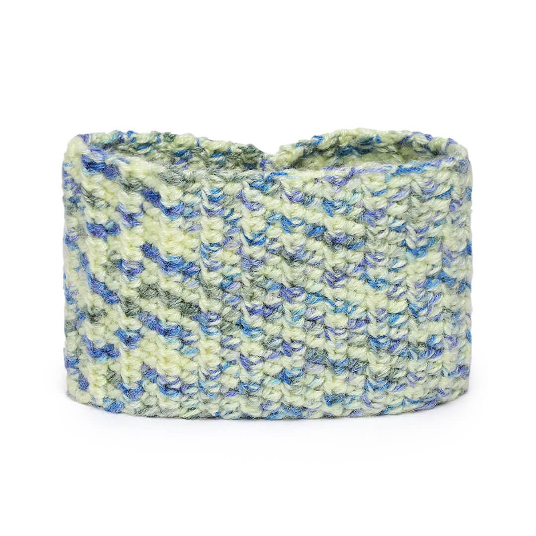 Crochet Woolen Headband - Yellow Blue 2969