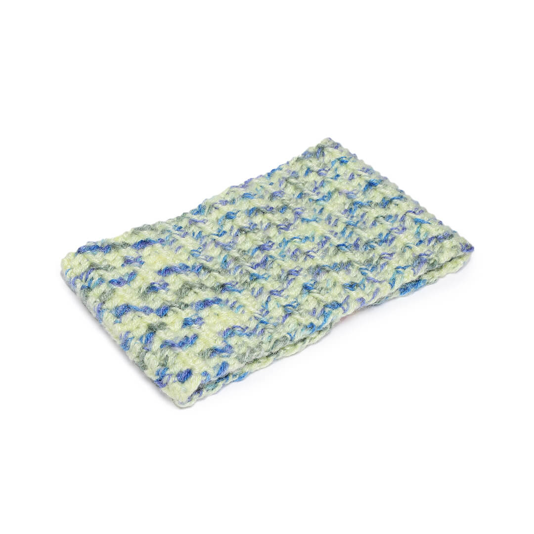 Crochet Woolen Headband - Yellow Blue 2969