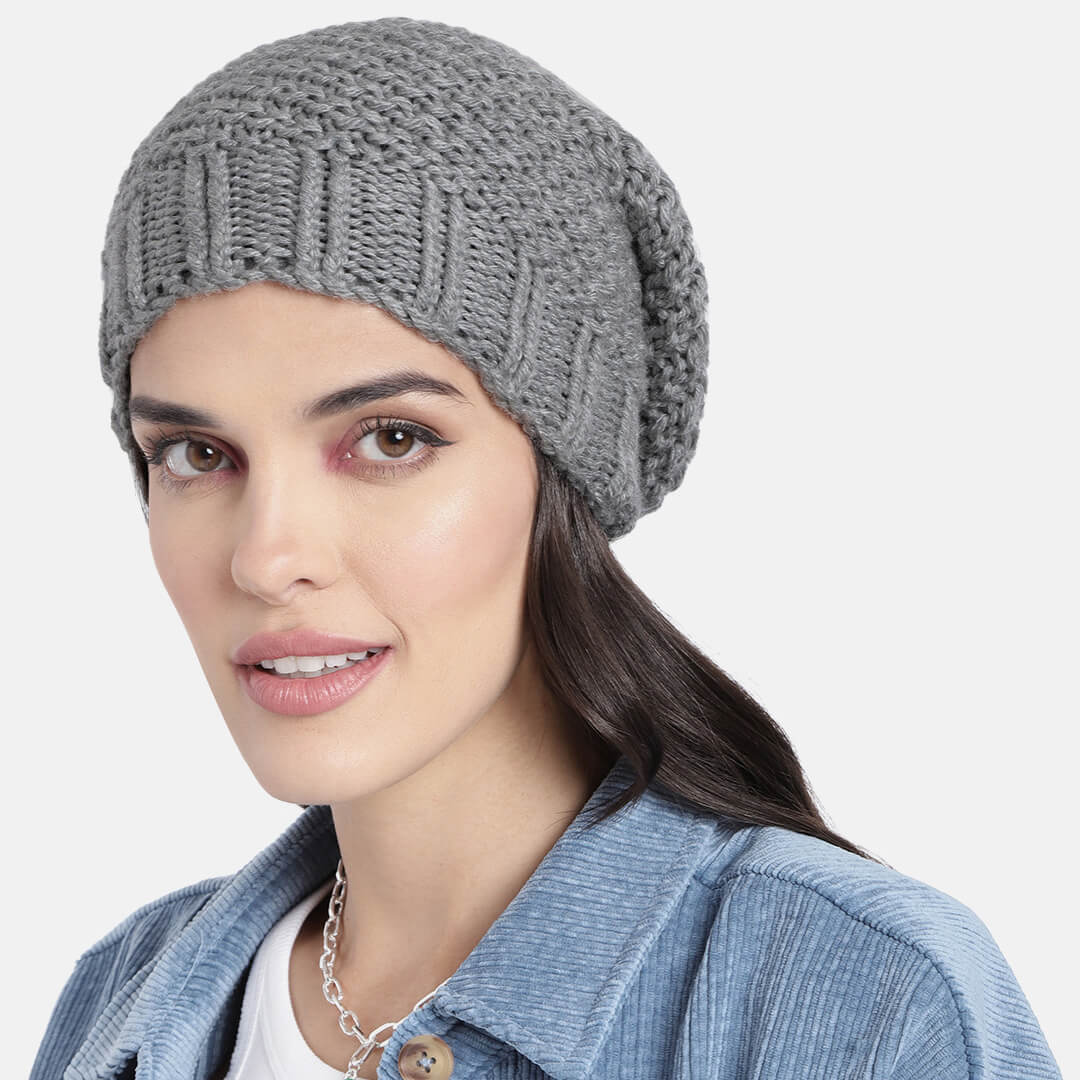 Diagonal Slouch Beanie - 1481
