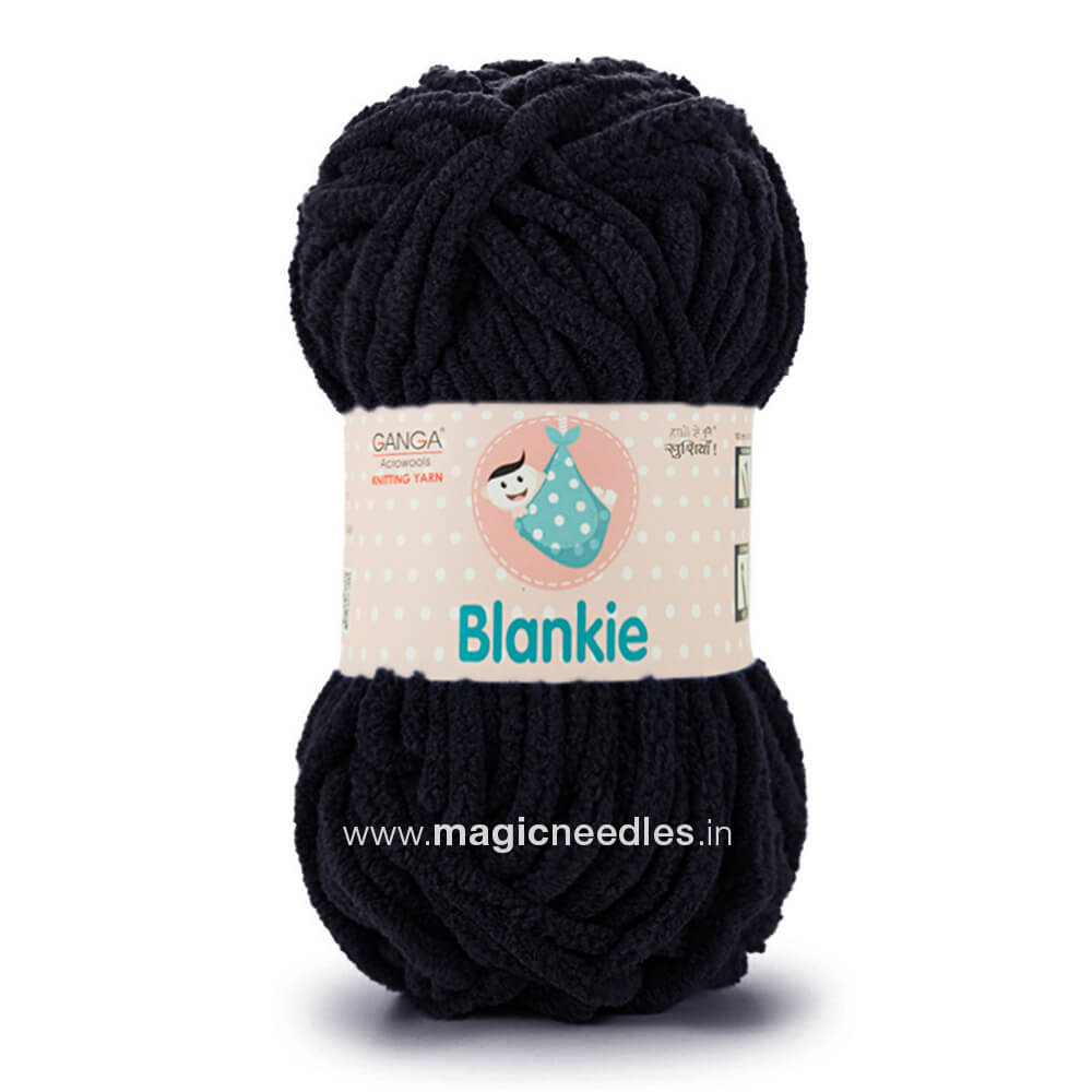Ganga Blankie Yarn - Black BLK023