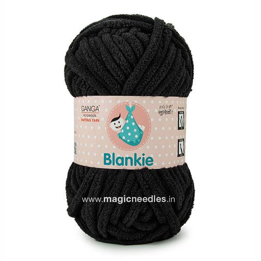 Ganga Blankie Yarn - Charcoal Black BLK024