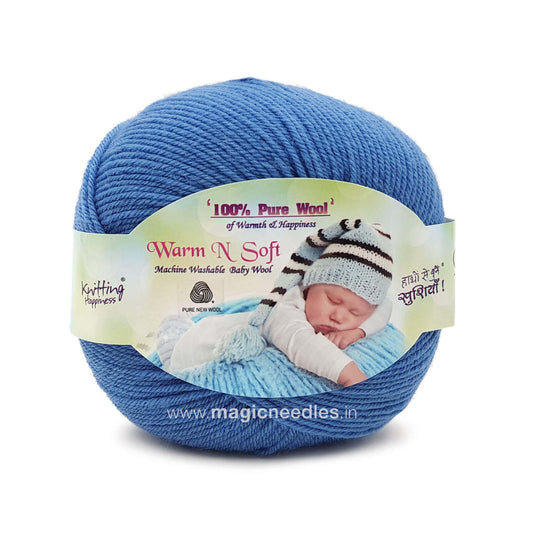 Ganga Warm N Soft Pure Wool Yarn - Blue 10