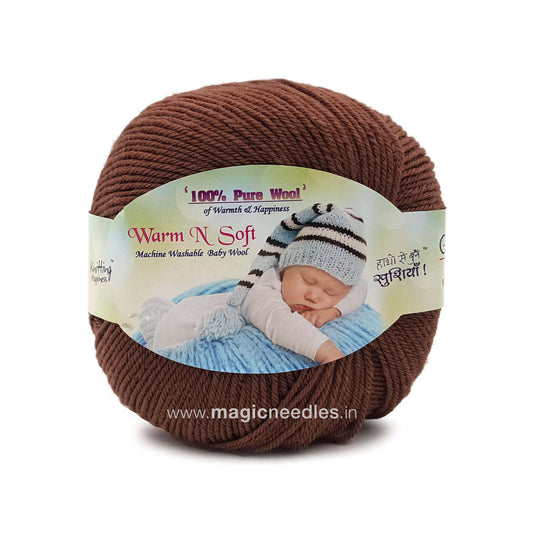 Ganga Warm N Soft Pure Wool Yarn - Brown 38