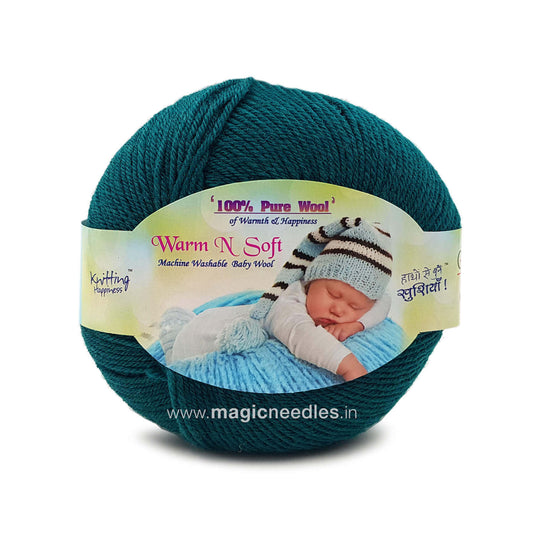 Ganga Warm N Soft Pure Wool Yarn - Green 22