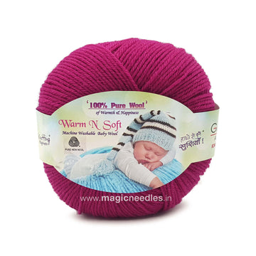 Ganga Warm N Soft Pure Wool Yarn - Magenta 18