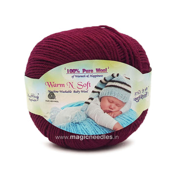 Ganga Warm N Soft Pure Wool Yarn - Maroon 25