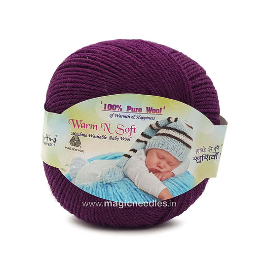 Ganga Warm N Soft Pure Wool Yarn - Purple 03