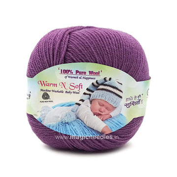 Ganga Warm N Soft Pure Wool Yarn - Purple 13