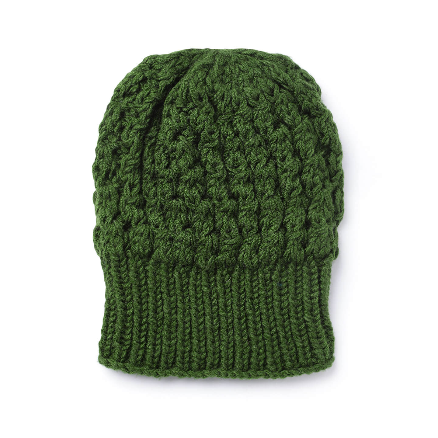 Green Knit Self-Design Beanie - 3102