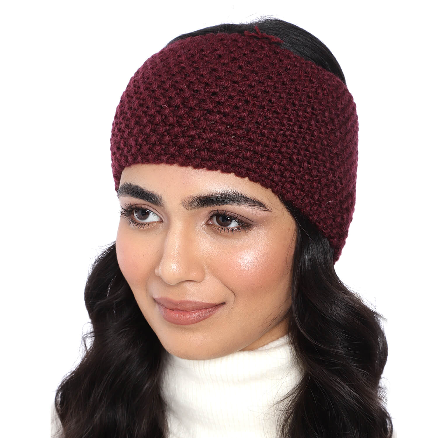 Knitted Headband - Wine 1026