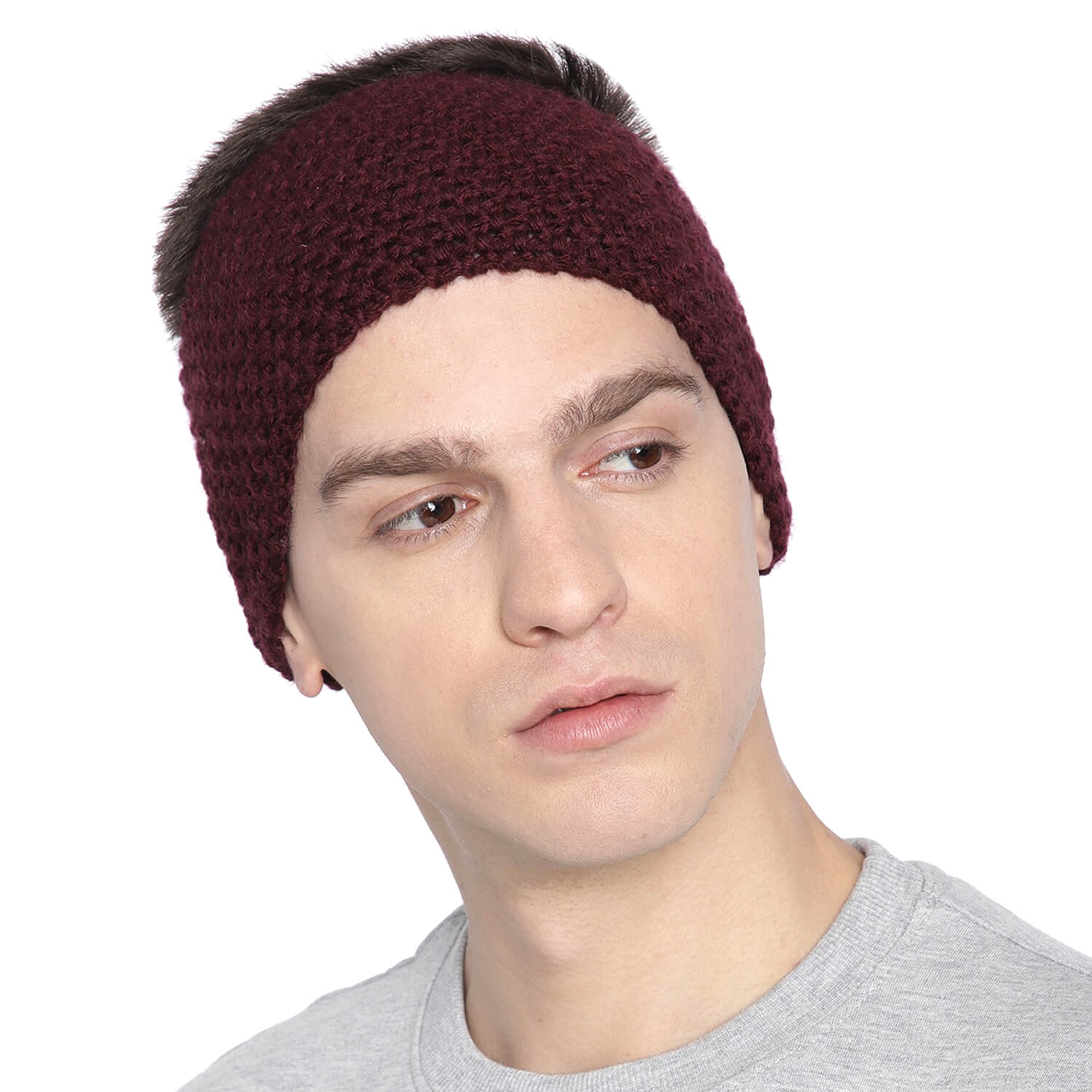 Knitted Headband - Wine 1026