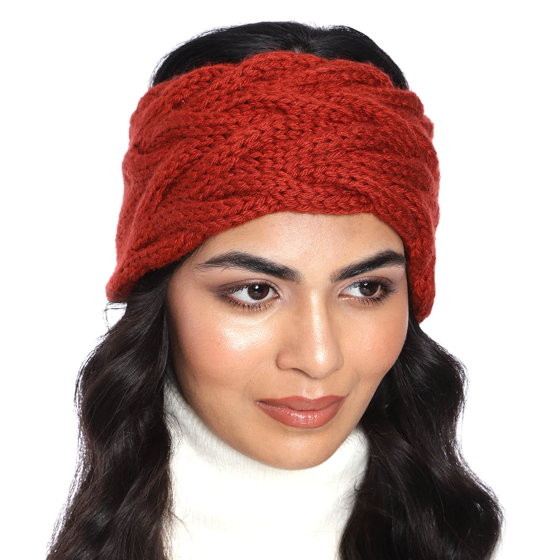 Double Cable Headband - Brick Red 108