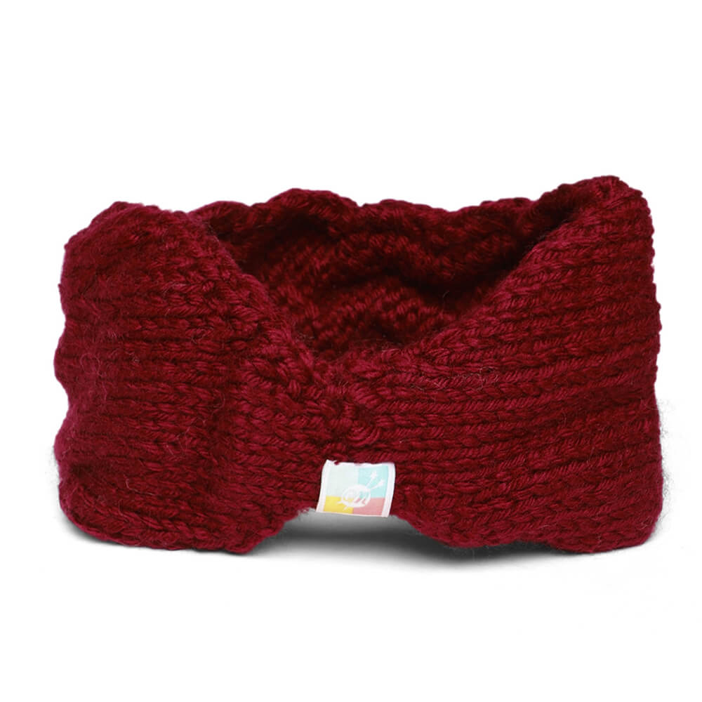 Double Cable Headband - Maroon 110