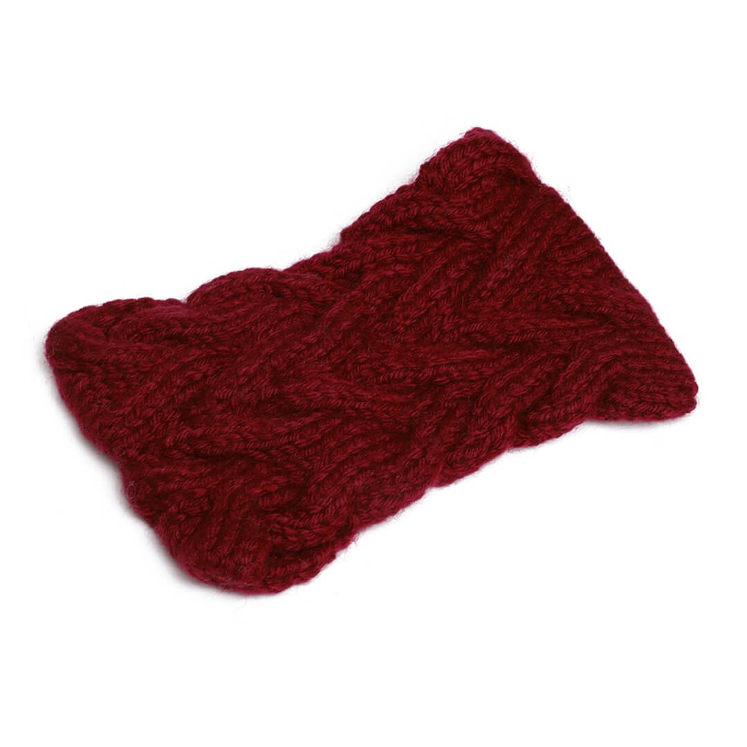 Double Cable Headband - Maroon 110