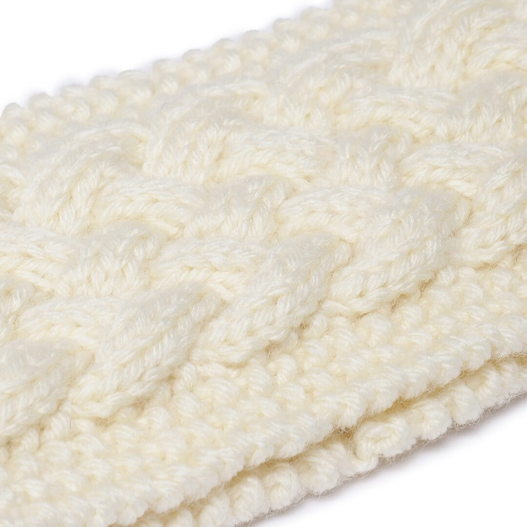 Cable Knit Criss Cross Headband - Off-White 2597