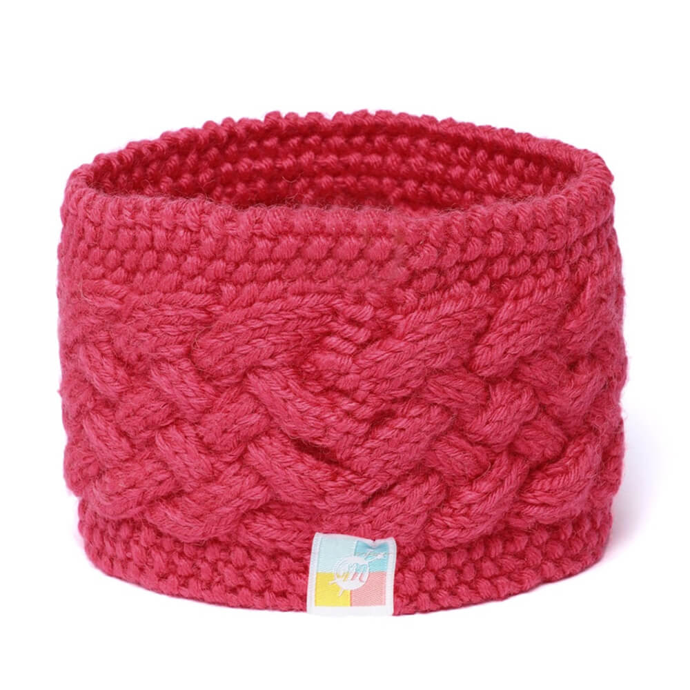 Cable Criss Cross Woven Headband - Coral Pink 2602