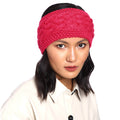 Cable Criss Cross Woven Headband - Coral Pink 2602