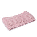 Cable Knit Criss Cross Headband - Pink 2603