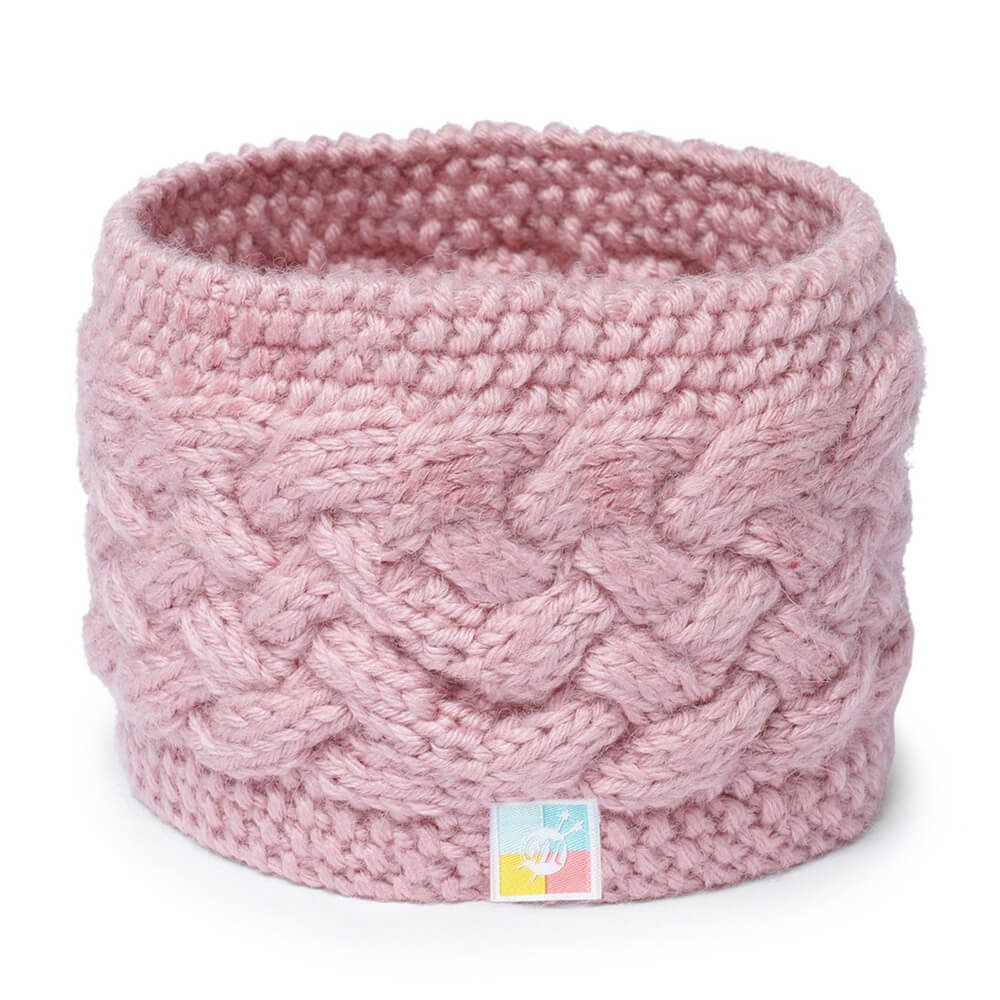 Cable Knit Criss Cross Headband - Pink 2603