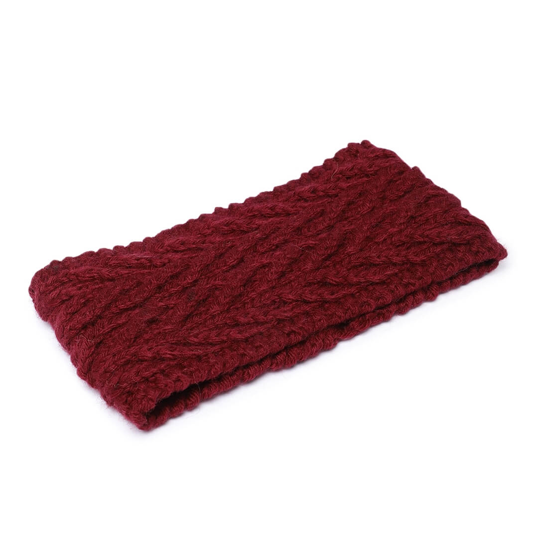 V Stitch Woven Headband - Maroon 2605