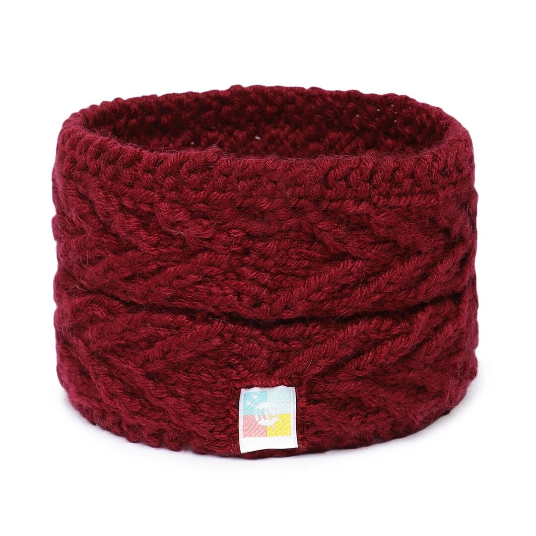 V Stitch Woven Headband - Maroon 2605