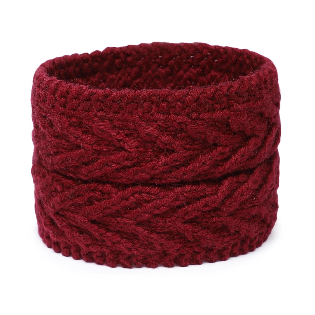 V Stitch Woven Headband - Maroon 2605