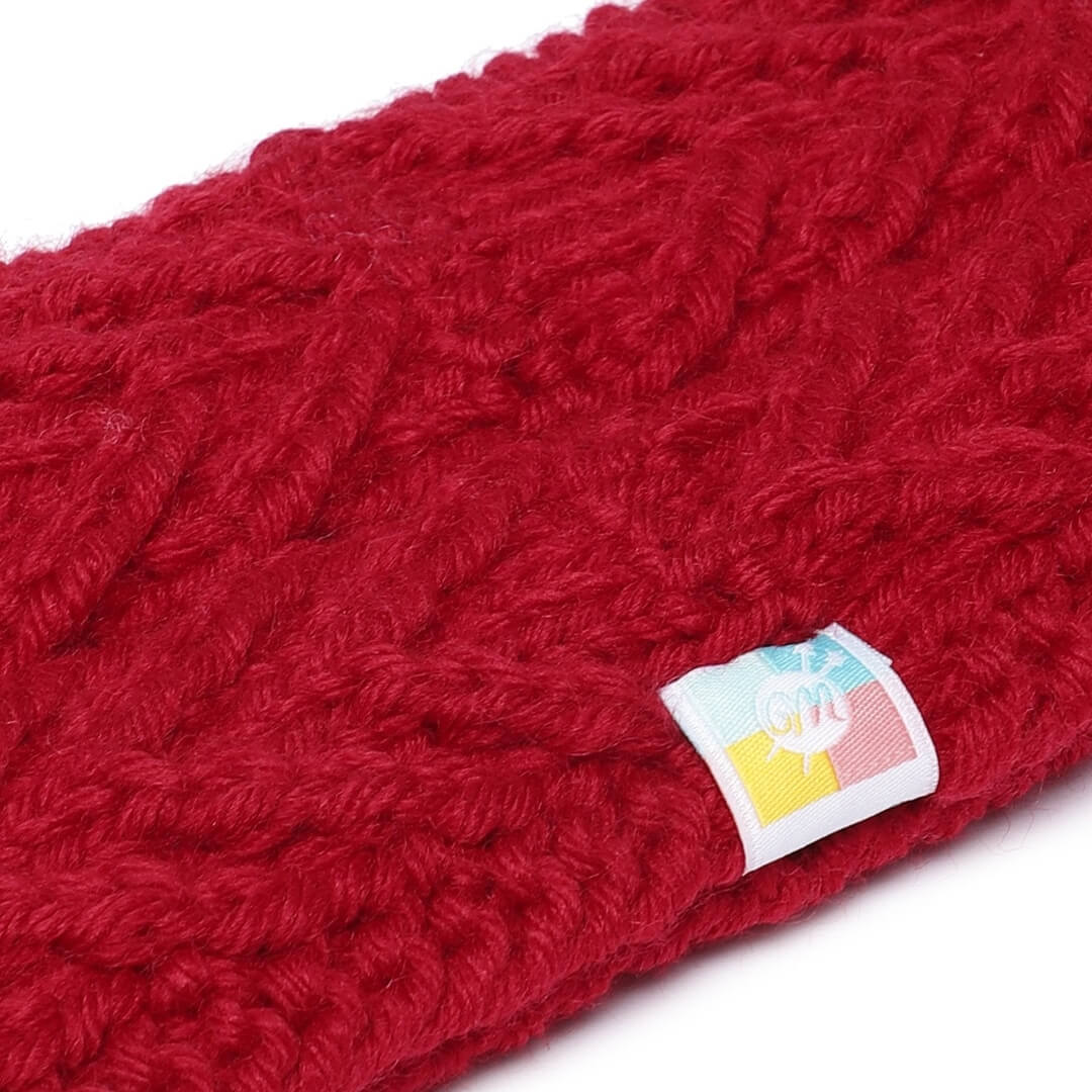 V Stitch Woven Headband - Red 2608
