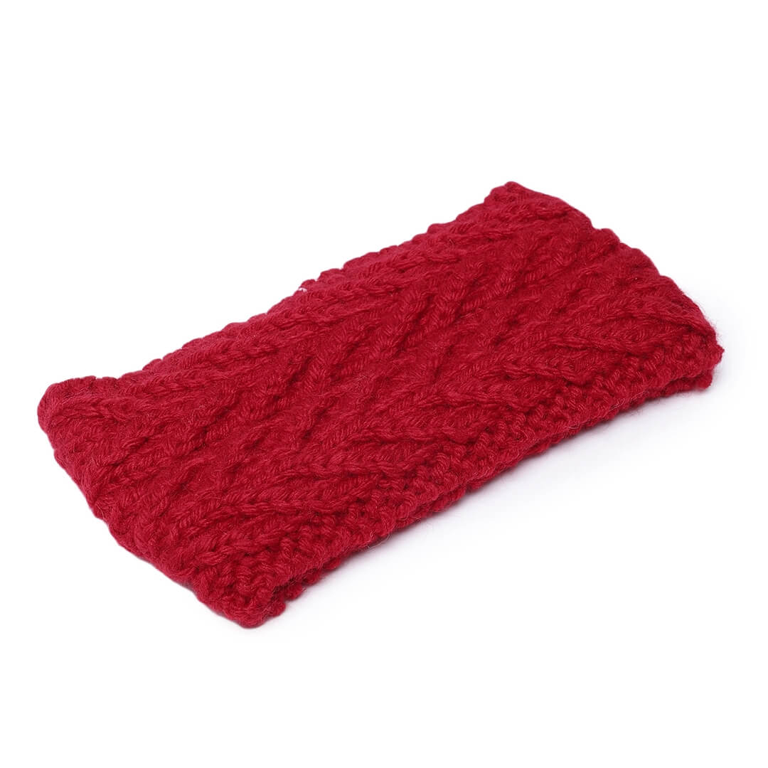 V Stitch Woven Headband - Red 2608