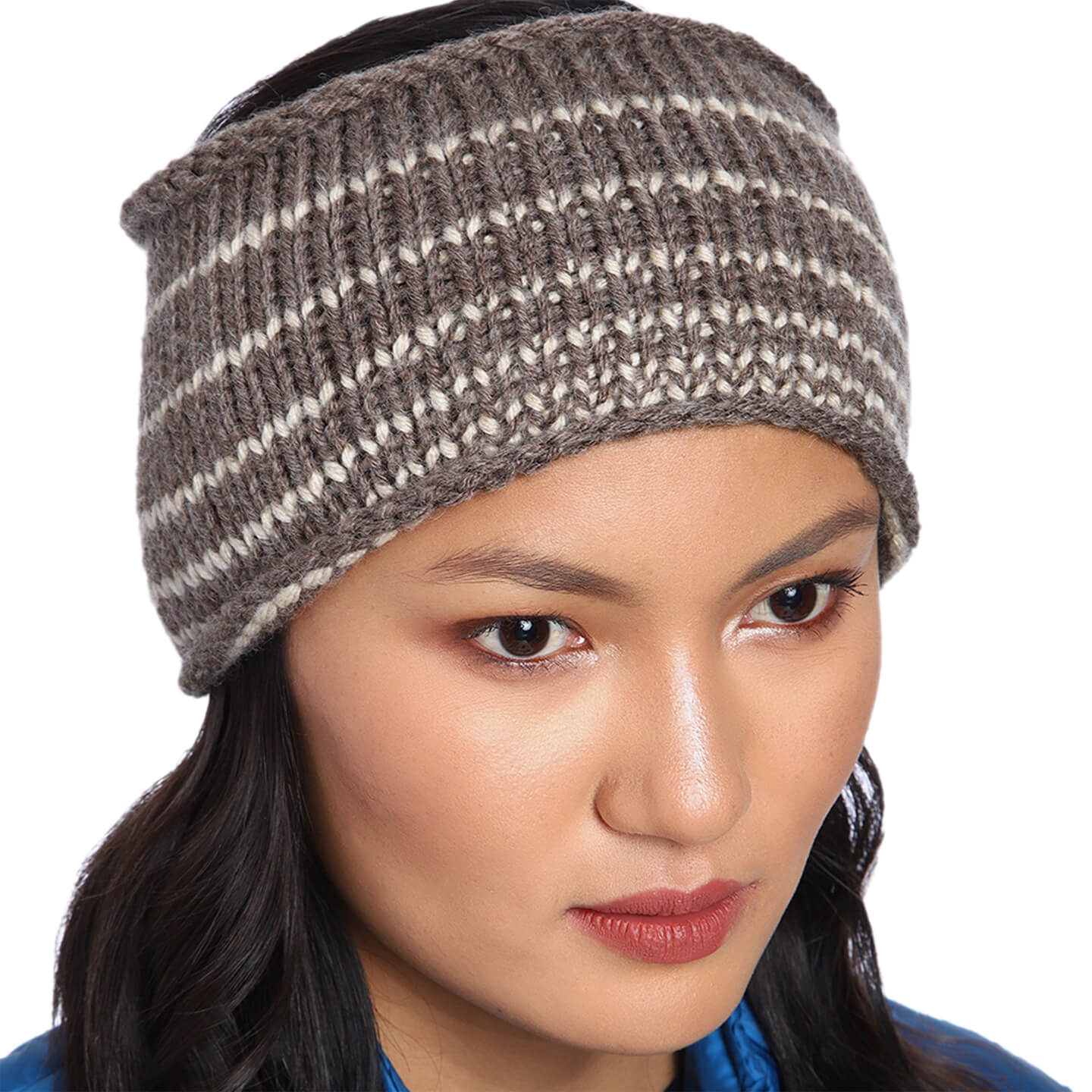 Striped Headband - Brown, Cream 613