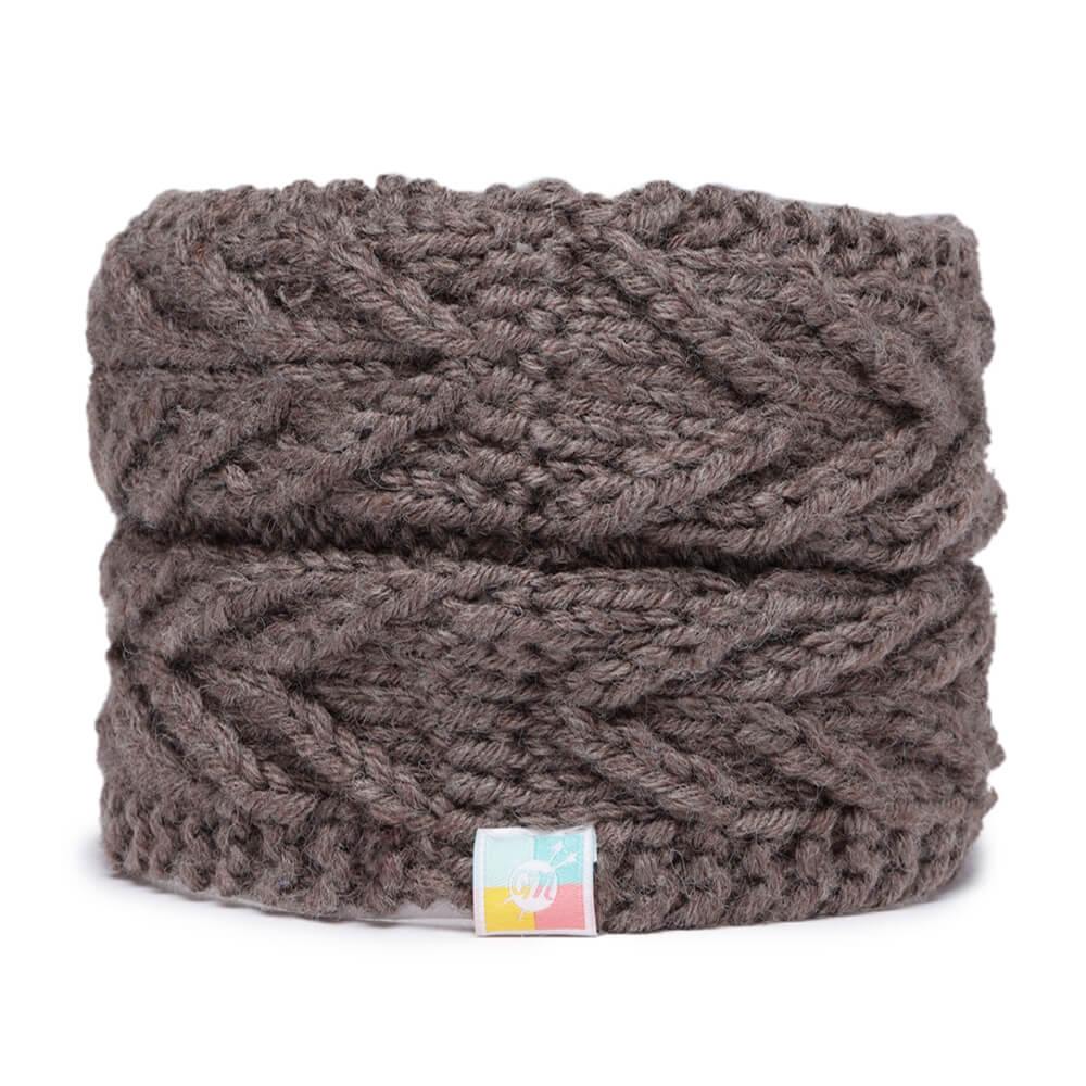 V Stitch Headband - Brown 857