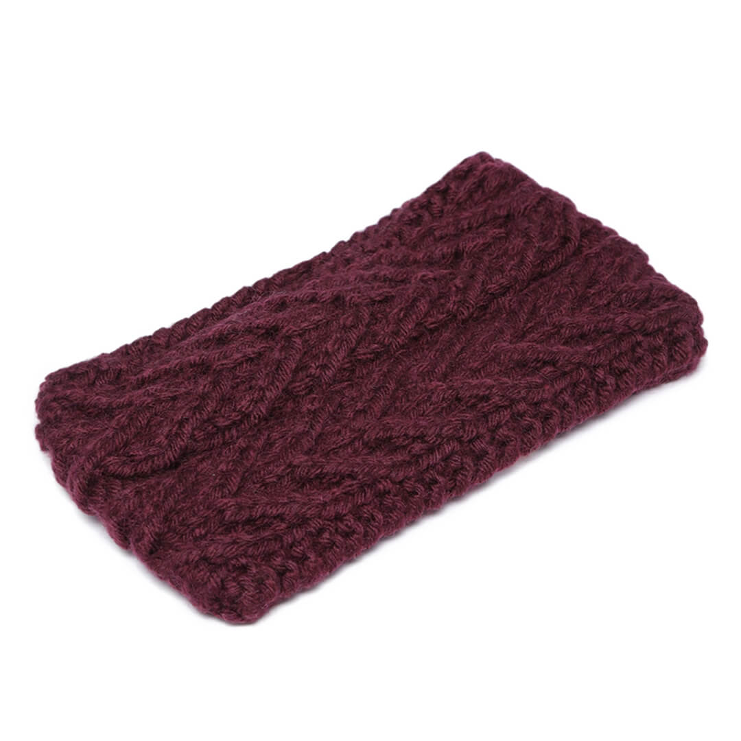 V Stitch Headband - Wine 858