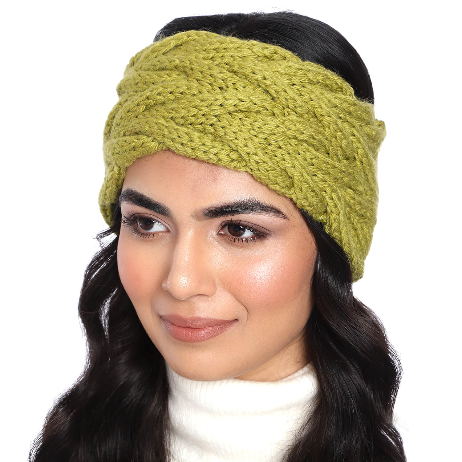 Double Cable Headband - Olive Green 91