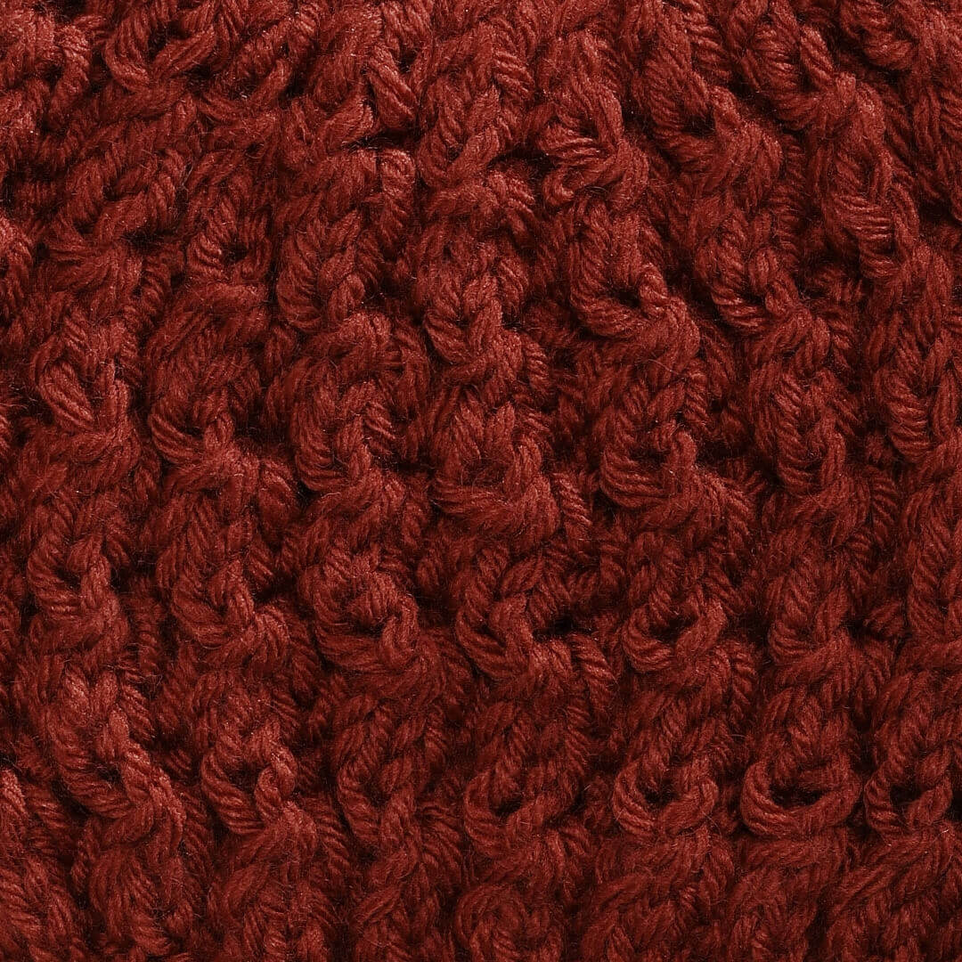 Brick Red Self-Design Beanie - 1002