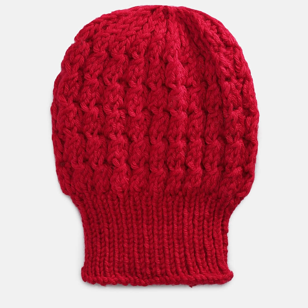 Red Self-Design Beanie - 1483