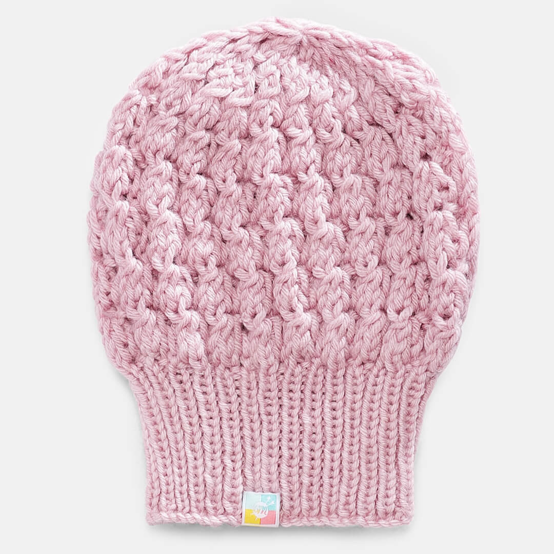 Pink Self-Design Beanie - 1679
