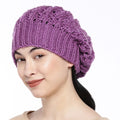 Purple Self-Design Beanie - 1681