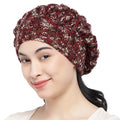 Maroon Cream-Coloured Self-Design Beanie - 1847