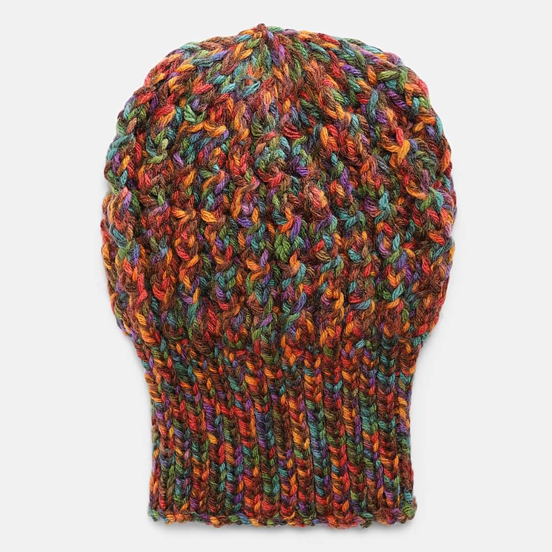 Multicoloured Knit Slouchy Shroom Wool Blend Beanie - 1848