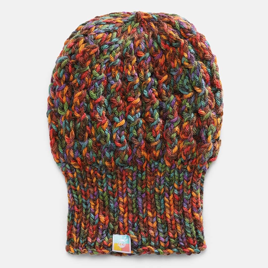 Multicoloured Knit Slouchy Shroom Wool Blend Beanie - 1848