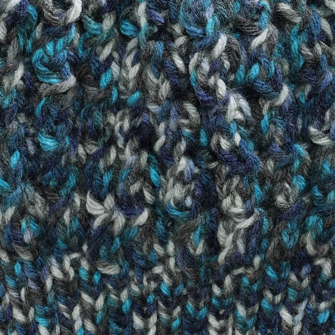 Blue Cream-Coloured Self-Design Beanie - 1849