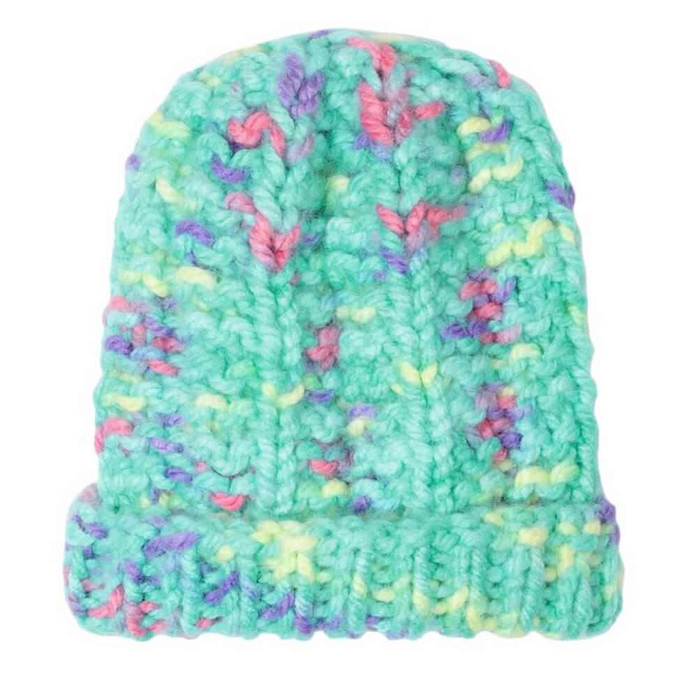 Teal Green Hand Self-Design Beanie - 2671